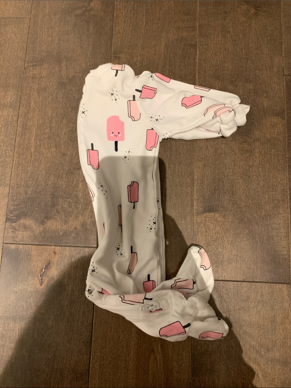 Pekkle 3m Baby One-Piece Pajama - Pink Ice Cream Print